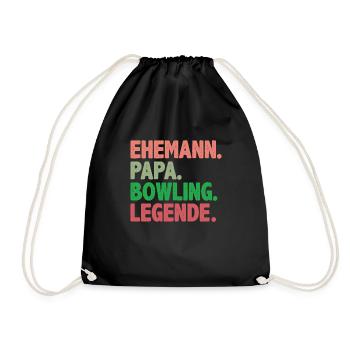 Ehemann Papa Bowling Legende Bowling Shirt - Turnbeutel - Schwarz - Vorne