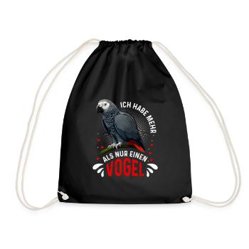 Grau Papagei Bei mir piept´s African Grey - Turnbeutel - Schwarz - Vorne