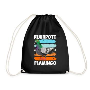Ruhrpott Flamingo Taubenliebhaber Tauben - Turnbeutel - Schwarz - Vorne