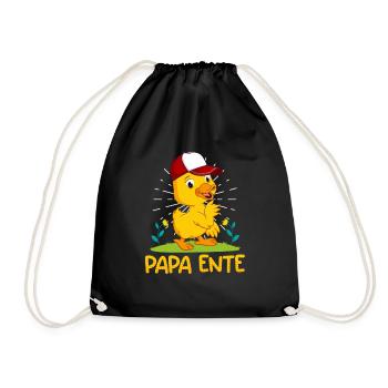 Papa Ente Entenliebhaber Männer Shirt - Turnbeutel - Schwarz - Vorne
