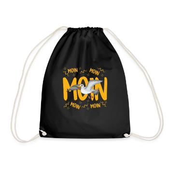 Moin Moin Moin Norddeutschland Shirt Vogelfreund - Turnbeutel - Schwarz - Vorne