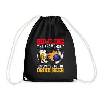 Bowling It ́s like a Workout Bowling Player - Drawstring Bag - black - Front