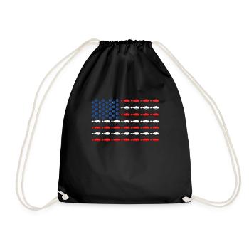 Bowling USA Bowling Player America Flag Shirt - Drawstring Bag - black - Front