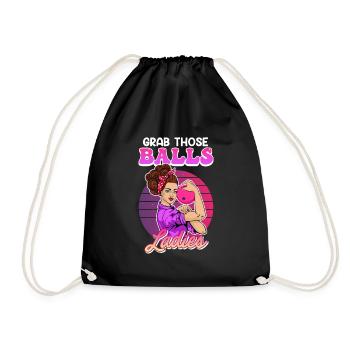 Bowling Damen Grab Those Balls Ladies Bowlen - Turnbeutel - Schwarz - Vorne