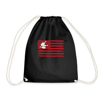 Bowling USA Bowling Player America Flag Shirt - Drawstring Bag - black - Front