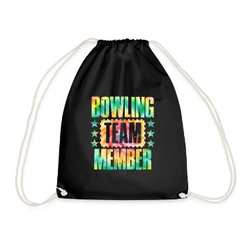 Bowling TEAM Member Bowler Bowlingspieler - Turnbeutel - Schwarz - Vorne