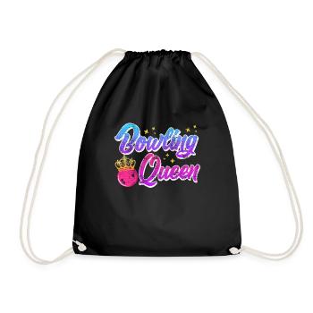 Bowling Queen Bowling Player Ladies Outfit - Drawstring Bag - black - Front