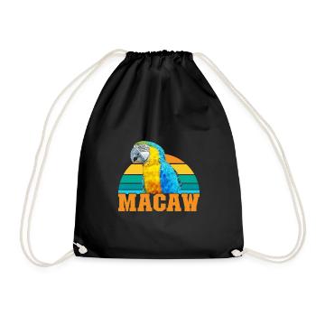 Macaw Bird Parrot Fan Bird Lover Macaw Macaw - Drawstring Bag - black - Front