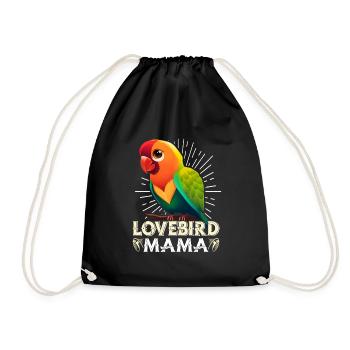 Lovebird Mom Bird Lovers Women - Drawstring Bag - black - Front