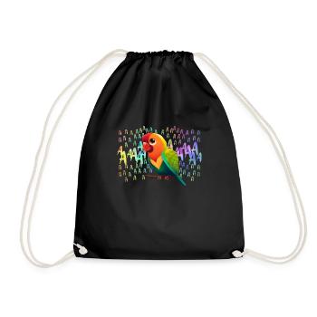 Lovebirds LOVE Bird Love Birds Lovebird - Drawstring Bag - black - Front