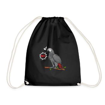 Grey parrot NO! African Grey Bird Lovers - Drawstring Bag - black - Front