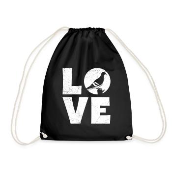 LOVE Pigeons Bird Lovers Pigeon Lovers - Drawstring Bag - black - Front