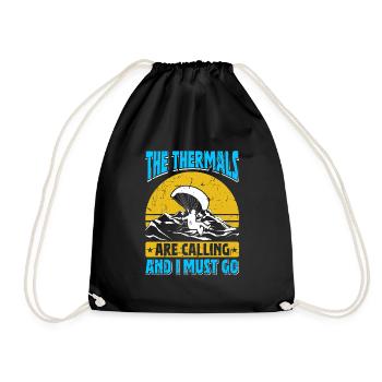 Paragliders Thermals are Calling I must Go - Drawstring Bag - black - Front