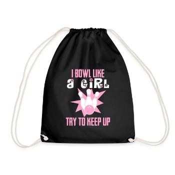 Bowling Damen I do Bowl like a Girl Shirt - Turnbeutel - Schwarz - Vorne
