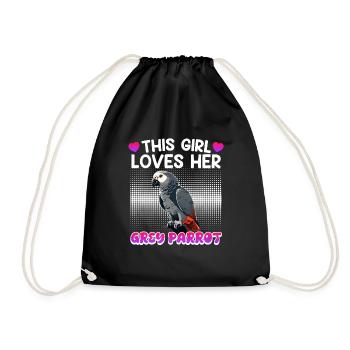 Cette fille aime ses filles perroquets gris - Sac de sport léger - noir - Devant