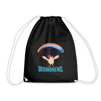 Gleitschirmflieger Groundhendl Paraglider Frauen - Turnbeutel - Schwarz - Vorne