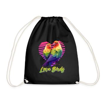 Inséparables Perroquets Amis Oiseaux Amis Oiseaux - Sac de sport léger - noir - Devant