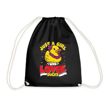 Just a girl who loves ducks duck lovers - Drawstring Bag - black - Front