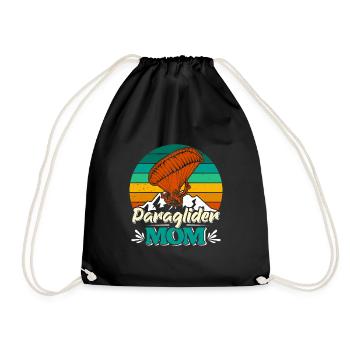 Paraglider Mom Paragliding Gleitschirmflieger Mama - Drawstring Bag - black - Front