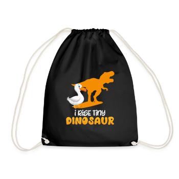 Duck Keeper I Rise tiny Dinosaur Duck Lover - Drawstring Bag - black - Front