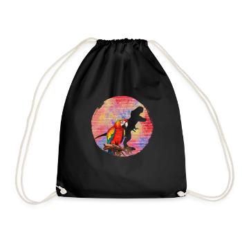 Ara Dinosaure Fan Perroquet Oiseau Amoureux - Sac de sport léger - noir - Devant