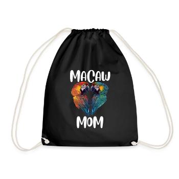 Macaw Mama Parrots Macaw Mom Bird Lover - Drawstring Bag - black - Front