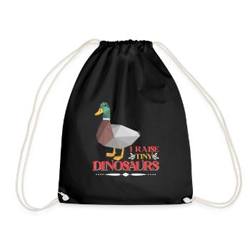 Duck Breeder I raise Tiny Dinosaurs Duck Keeper - Drawstring Bag - black - Front