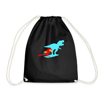 Macaw Parrots Dinosaur Parrot Bird Lover - Drawstring Bag - black - Front