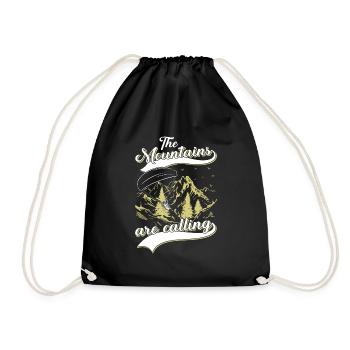 Mountaineering The Mountains are Calling - Drawstring Bag - black - Front