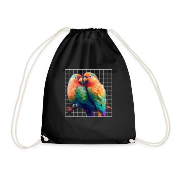 Inséparables Perroquets Amis Oiseaux Amis Oiseaux - Sac de sport léger - noir - Devant