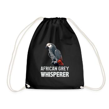 Grey Parrot Whisperer Bird Lover Parrot - Drawstring Bag - black - Front