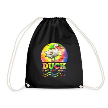 Duck is my Spirit Animal Duck Lover Duck Fan - Drawstring Bag - black - Front