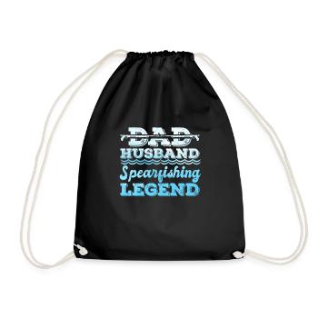 Fischjagd Dad Husband Spearfishing Legend Papa - Turnbeutel - Schwarz - Vorne