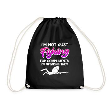 Speerfischen Not just Fishing for Compliments - Drawstring Bag - black - Front