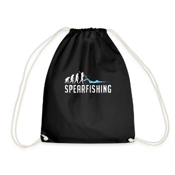 Spearfisher Spearfishing Fish Hunt with Harpoon - Drawstring Bag - black - Front