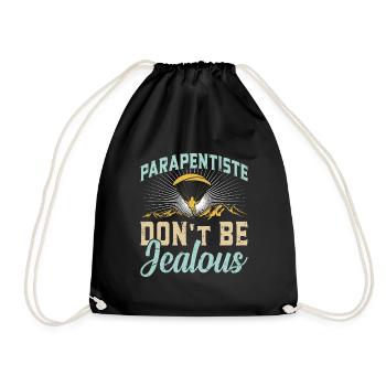 Paraglider Parapentiste Don ́t be Jealous - Drawstring Bag - black - Front