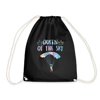 Paragliding Queen of the Sky Gleitschirmflieger - Turnbeutel - Schwarz - Vorne