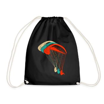 Paragliding Paraglider Shirt Paraglider - Drawstring Bag - black - Front