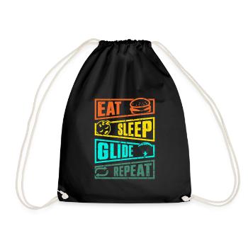 Paraglider Eat Sleep Glide Repeat Gleitschirm - Drawstring Bag - black - Front