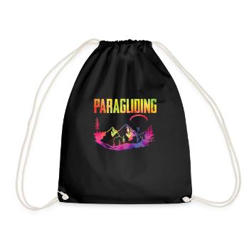 Gleitschirmfliegen Hike and Fly Paragliding - Drawstring Bag - black - Front