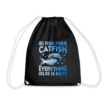 Waller Hobby Angler I fish for Catfish Catfish Fishing - Drawstring Bag - black - Front
