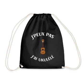 Ukulélé humour homme femme - Sac de sport léger - noir - Devant
