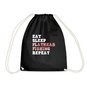 Waller Angler Manger Dormir Pêche à tête plate Répéter - Sac de sport léger - noir - Devant