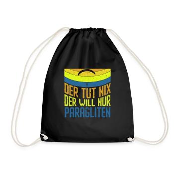Paraglider Der tut Nix der will nur Paragliten - Turnbeutel - Schwarz - Vorne