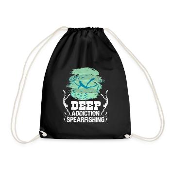Spearfishing Deep Addiction Addictive Spearfishing - Drawstring Bag - black - Front