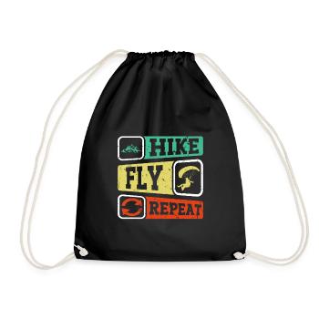 Hike Fly Repeat Mountaineering Paragliding - Drawstring Bag - black - Front