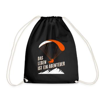 Paragliding Life is an adventure - Drawstring Bag - black - Front