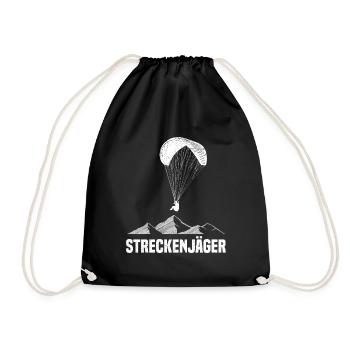 Streckenflug Streckenjäger Paragliding Shirt - Turnbeutel - Schwarz - Vorne