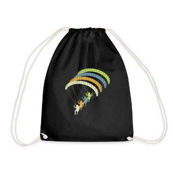 Paragliding Paragliding Pilot Shirt - Drawstring Bag - black - Front
