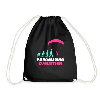Paragliding Evolution Paraglider Girls - Drawstring Bag - black - Front